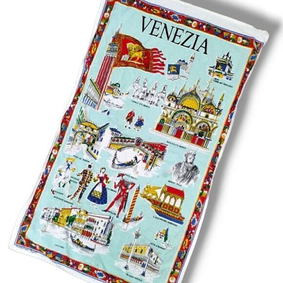 Monveni R Producto of Italia Venezia Souvenir Cloth Towel Hanging 21x35" - Picture 1 of 4